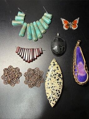 Lot of Natural gemstone pendants for jewelry making